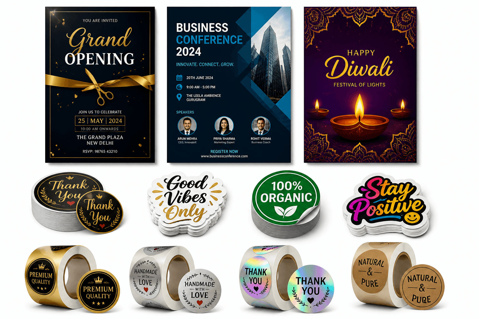 Posters, Stickers & Labels (Metallic, PVC, Foil, Paper)